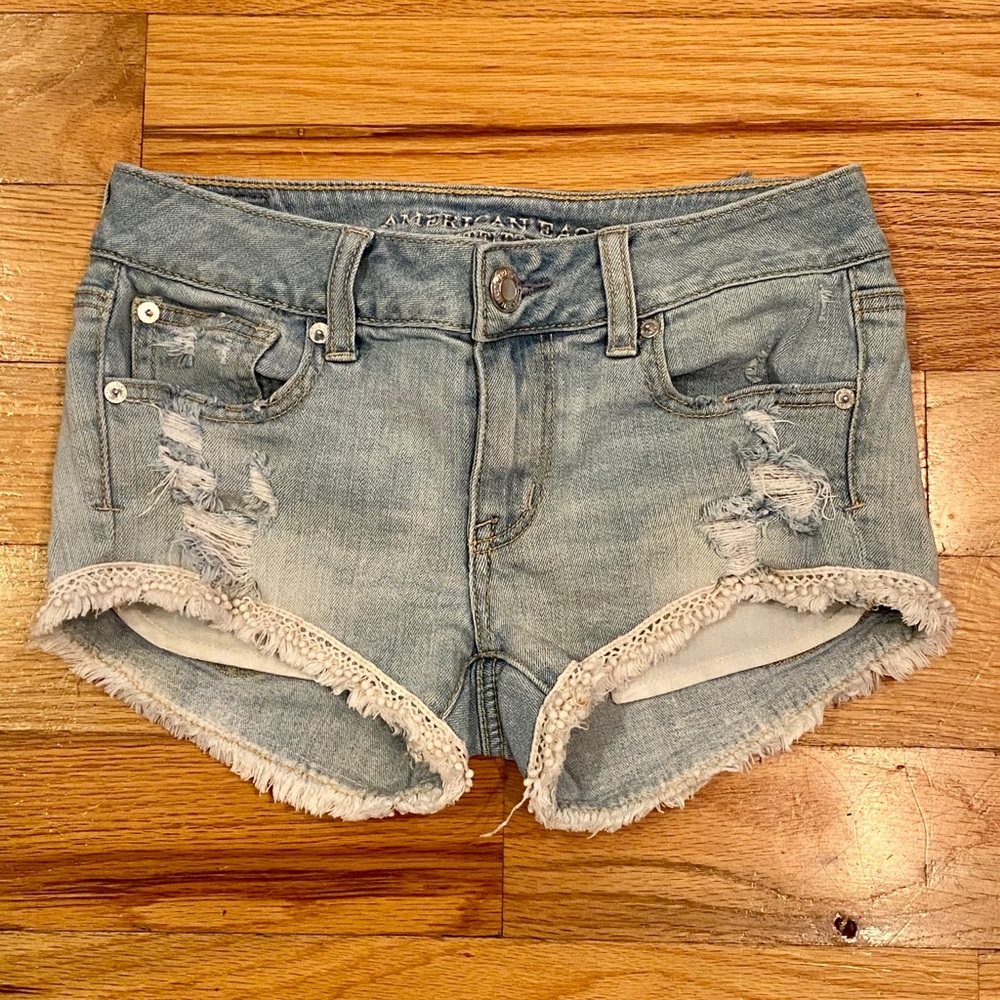 American Eagle Shortie Denim Stretch Shorts